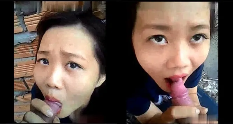 Eny bú chuối ở vườn sau nhà